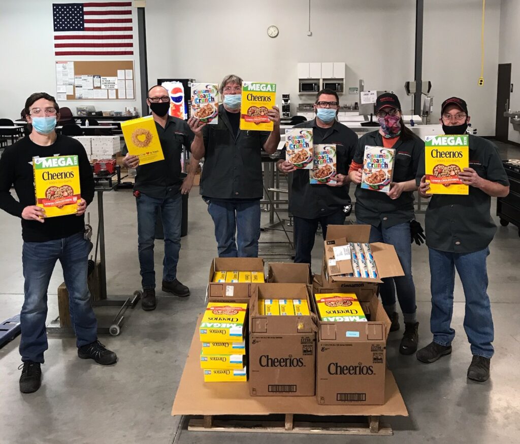 Keenline Proud to Donate Boxes of Cereal to the Omro Community Food Pantry